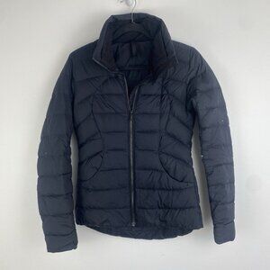 Lululemon Women's Pack it Down Zip Jacket Size 4 Black NO HOOD Winter Coat Goose